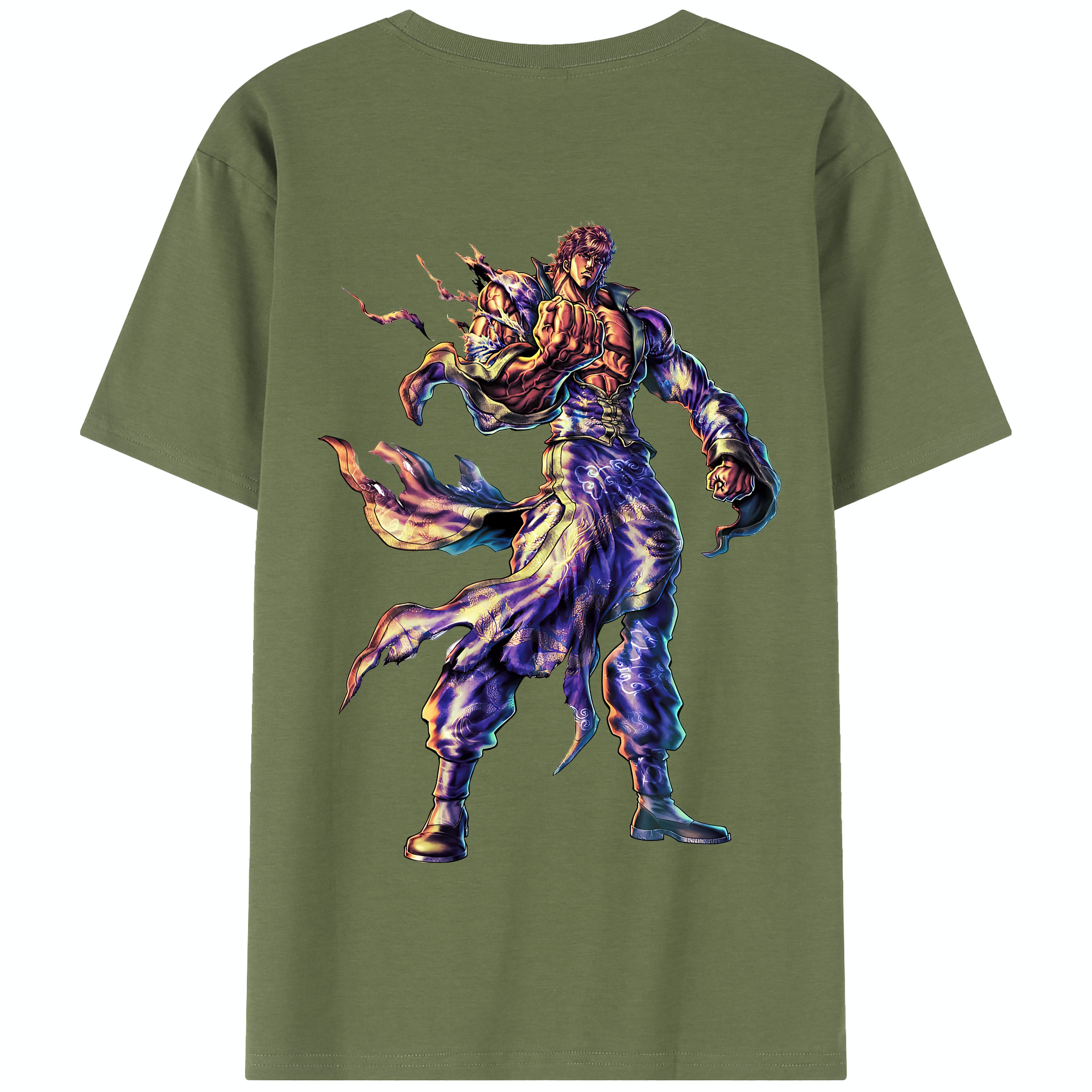 （画像用） 北斗の拳 Fist of the North Star 綿100％半袖Tシャツ（背面プリント）